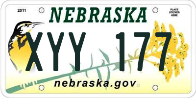 NE license plate XYY177