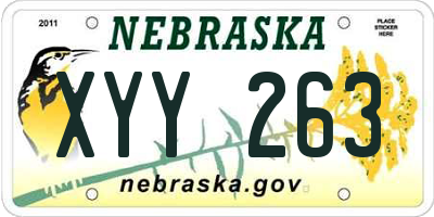 NE license plate XYY263