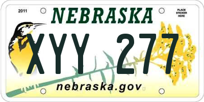 NE license plate XYY277