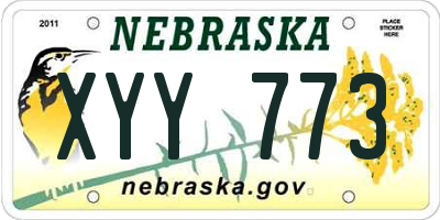 NE license plate XYY773