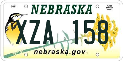 NE license plate XZA158