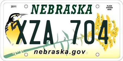 NE license plate XZA704