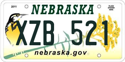 NE license plate XZB521