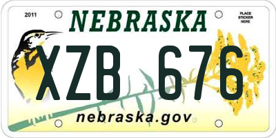 NE license plate XZB676