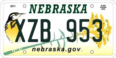 NE license plate XZB953
