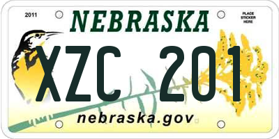 NE license plate XZC201