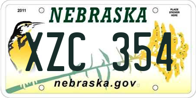 NE license plate XZC354