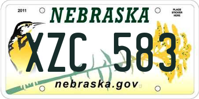 NE license plate XZC583