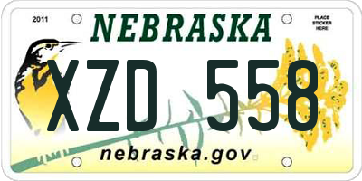 NE license plate XZD558