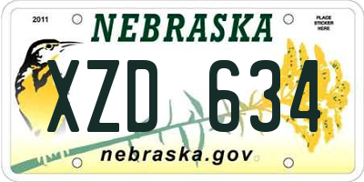 NE license plate XZD634