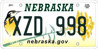 NE license plate XZD998