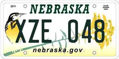 NE license plate XZE048