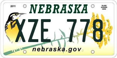 NE license plate XZE778