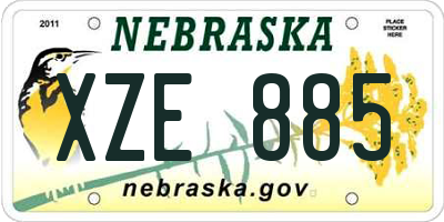 NE license plate XZE885
