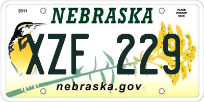 NE license plate XZF229