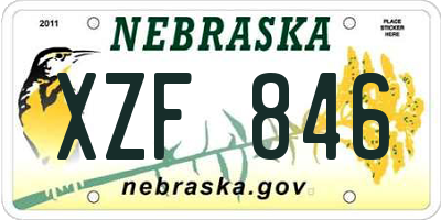 NE license plate XZF846