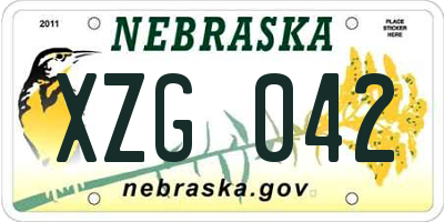 NE license plate XZG042