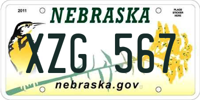 NE license plate XZG567