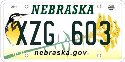 NE license plate XZG603