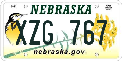 NE license plate XZG767