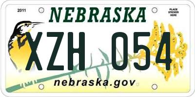 NE license plate XZH054