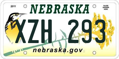 NE license plate XZH293