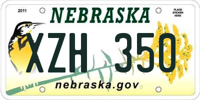 NE license plate XZH350
