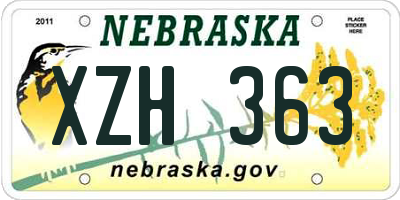 NE license plate XZH363