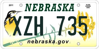 NE license plate XZH735
