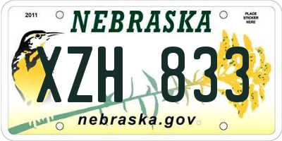 NE license plate XZH833