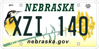 NE license plate XZI140