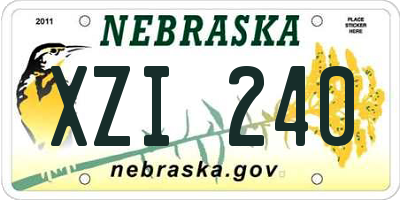 NE license plate XZI240
