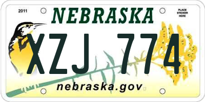NE license plate XZJ774