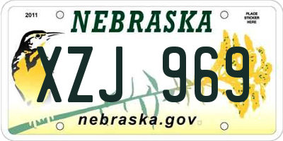 NE license plate XZJ969