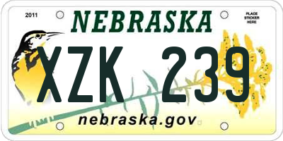NE license plate XZK239