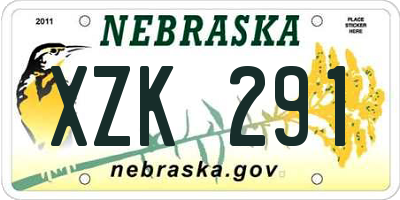NE license plate XZK291
