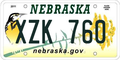 NE license plate XZK760
