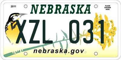 NE license plate XZL031