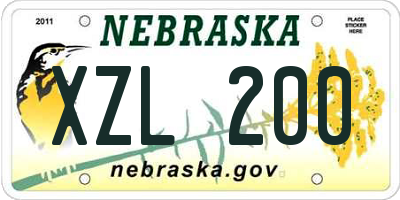 NE license plate XZL200
