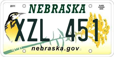 NE license plate XZL451