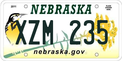 NE license plate XZM235
