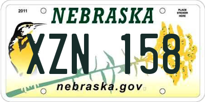 NE license plate XZN158