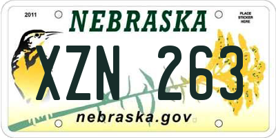 NE license plate XZN263