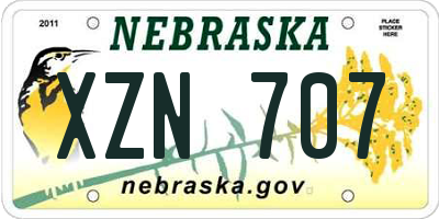 NE license plate XZN707