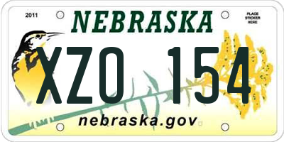NE license plate XZO154