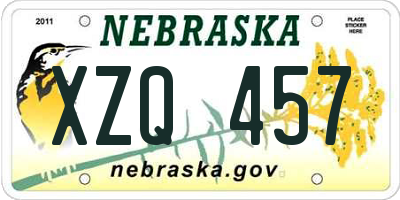 NE license plate XZQ457