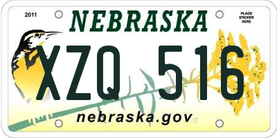 NE license plate XZQ516