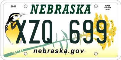 NE license plate XZQ699