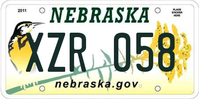 NE license plate XZR058