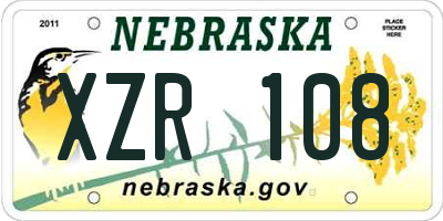 NE license plate XZR108